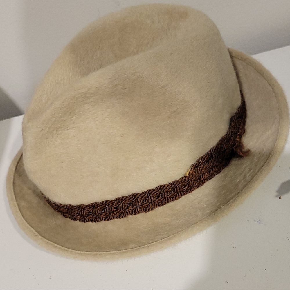 Sauve Frères Cream Fedora Hat - Unisex - Picture 1 of 7